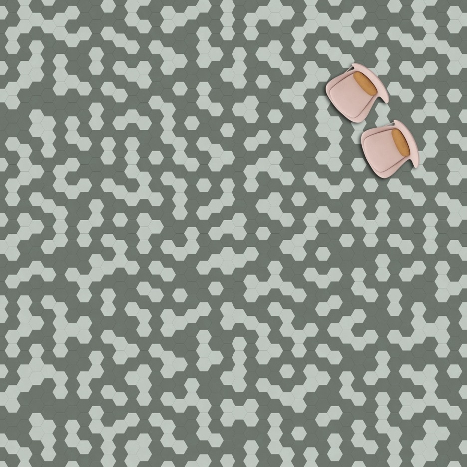  Topshots из Cерый, Cиний / зеленый Hexagon 339 из коллекции Moduleo Moods | Moduleo